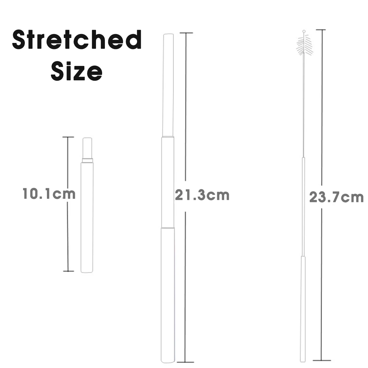 Portable Stainless Steel Telescopic Drinking Straw Foldable Metal Straw Eco Friendly Reusable Straw with 1 Cleaning Brush