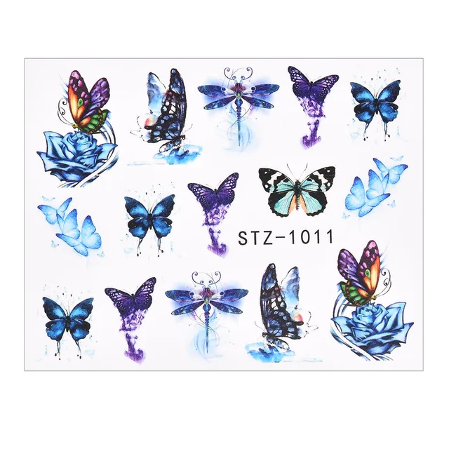 1Pcs Water Nail Decal and Sticker Flower Leaf Tree Green Simple Summer DIY Slider for Manicure Nail Art Watermark Manicure Decor TA632