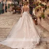 ETHEL ROLYN Romantic A-Line Wedding Dresses Long Sleeve Button Illusion Appliques Vestido De Noiva Robe De Mariee Bride Dress ► Photo 2/5