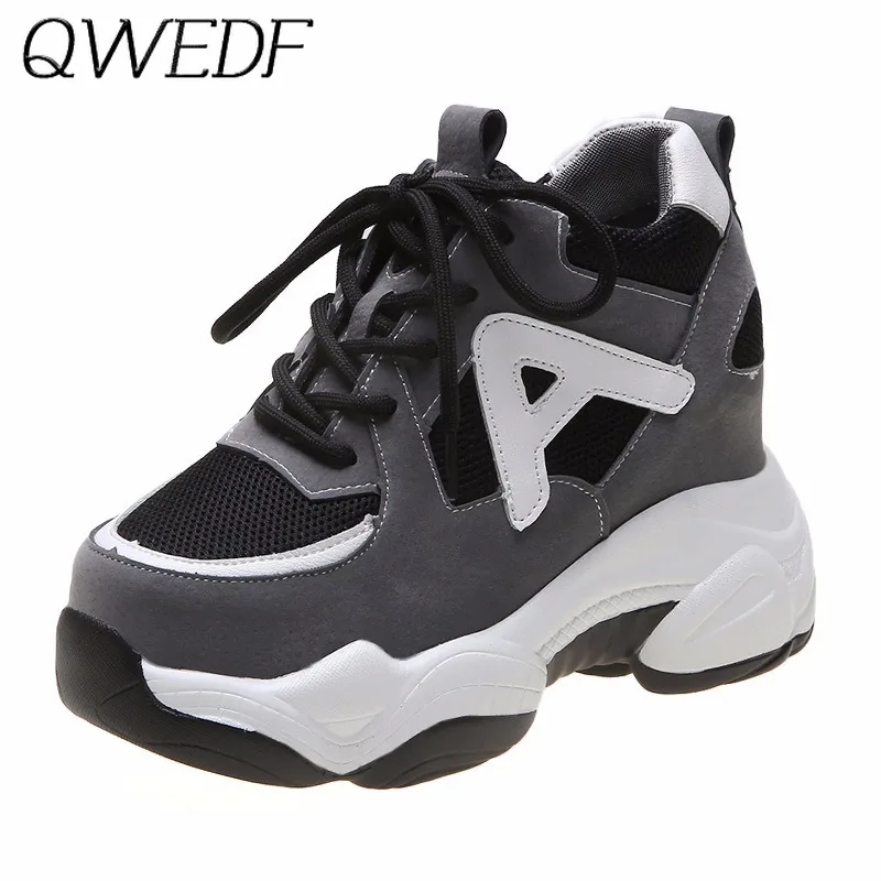 Spring and Autumn Single Shoe Super High Women's Thick sole Double Zipper Slope Inner Heightened Pu Leather Muffin Shoes F7-03 | Обувь