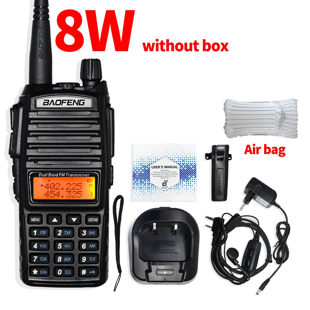 Baofeng UV-82 рация 8 Вт двухдиапазонный FM приемопередатчик uv-82hp Высокая мощность двухстороннее радио UV 82 Любительская охотничья ветчина CB радио UV82 - Цвет: 8W without Box