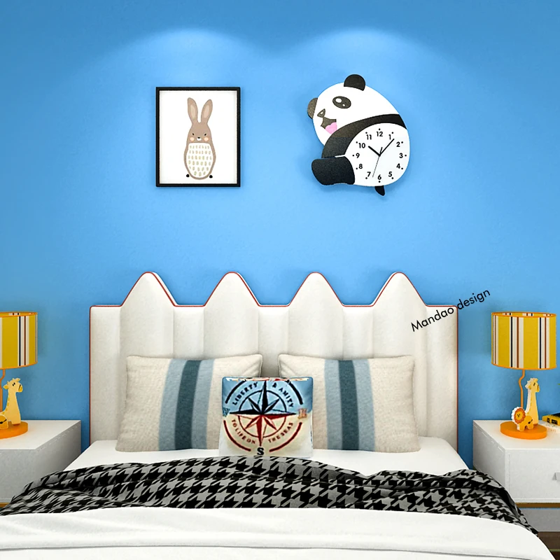 

Cartoon panda acrylic wall clock Silent Solar scanning clock Modern home Store decoration