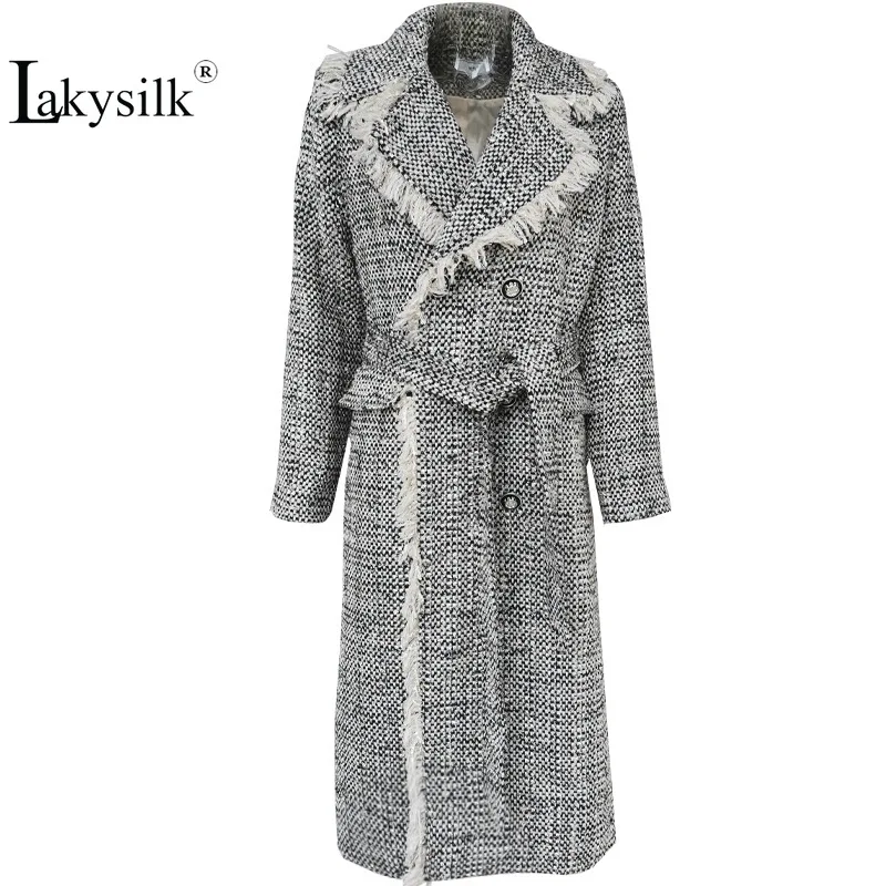 

Top Quality Women Wool Coat Female Double Breasted Belt Wool & Blends Coats Office Ladies Winter Thick Long Clothing With Belt