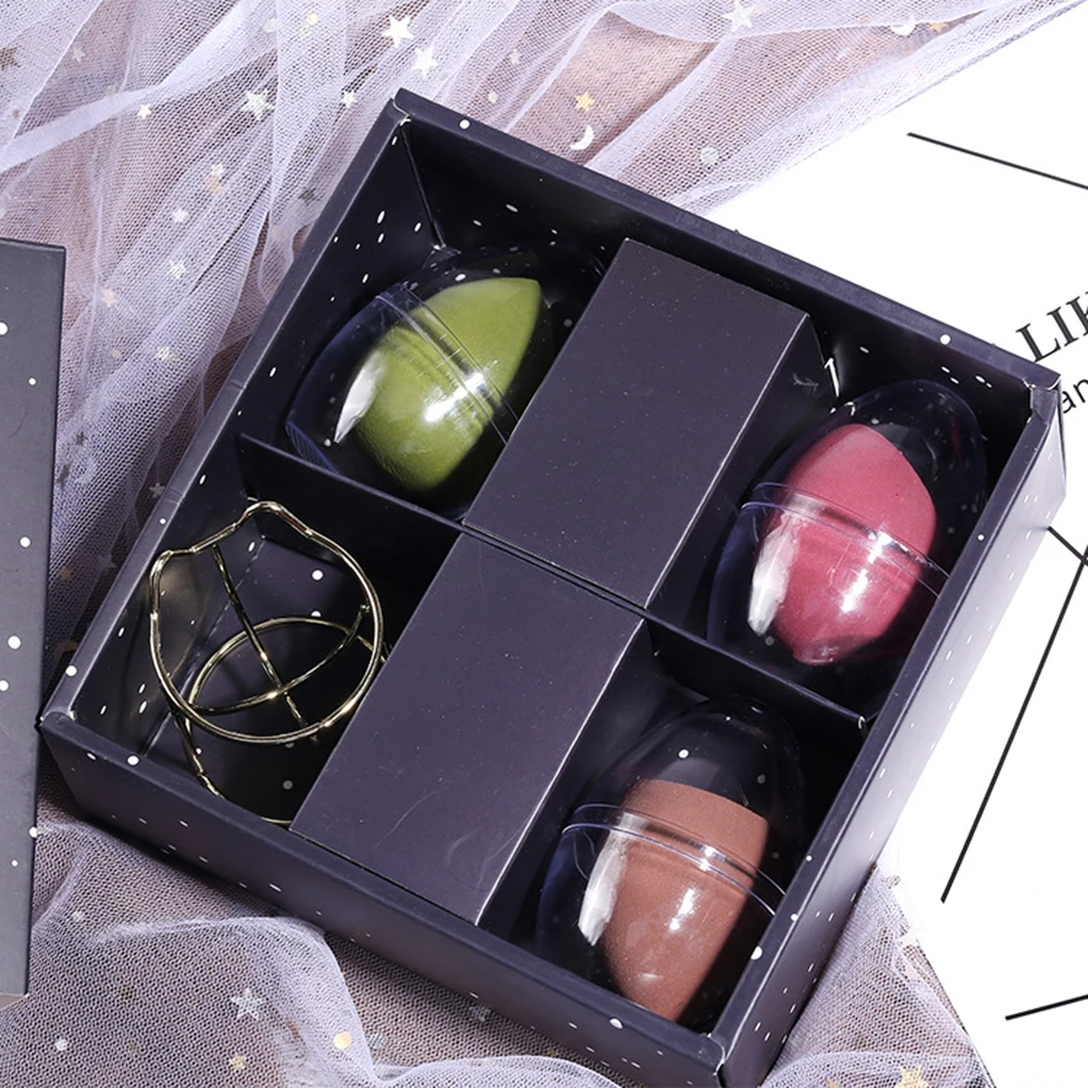 

4PCS/Set Cosmetic Puff Powder Puff Holder Smooth Women's Makeup Foundation Sponge Beauty To Make Up Tools Accessories 3 Shapes