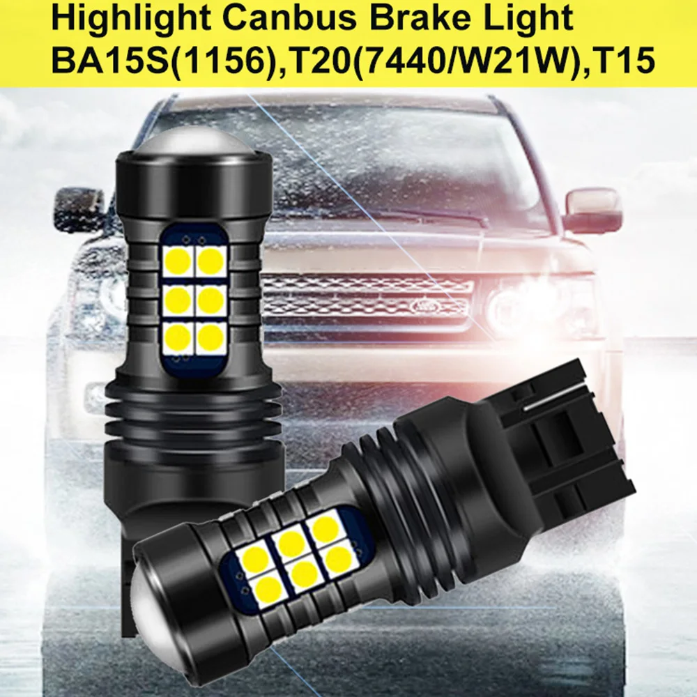 

2pcs P21W LED BA15S LED Bulbs Car Lights 1200Lm Turn Signal Reverse Brake Light T15W21W 3030 LEDs 12V Automobiles Lamp
