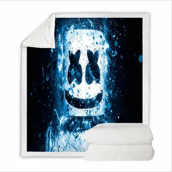 

Air Conditioning Blanket Siesta 150*200cm Sofa Cover Blanket Young Student Bed Cover Marshmallow DJ Print Pattern