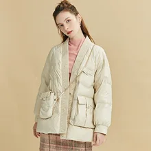 

2021 Winter Women Goose Down Jacket Fashion Casual Warm 90% Goose Down Coat