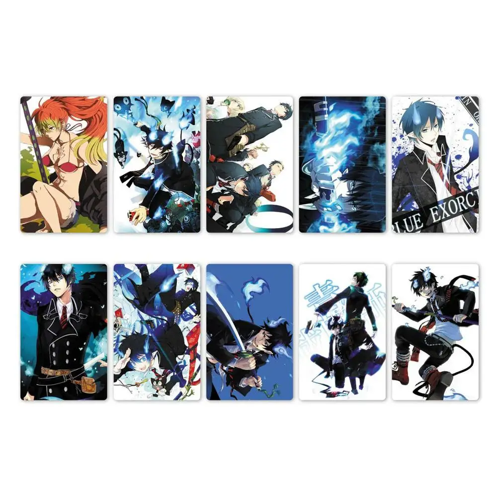 

10pcs Ao no Exorcist Anime Card Stickers DIY Waterproof Scrub Card Sticker Kids Sticker Toys Collection Gift