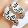 30pcs Vintage Silver Plated Crying Face Adjustable Ring Women's Tears Open Rings Heart Shape Female Girls Accessories 2