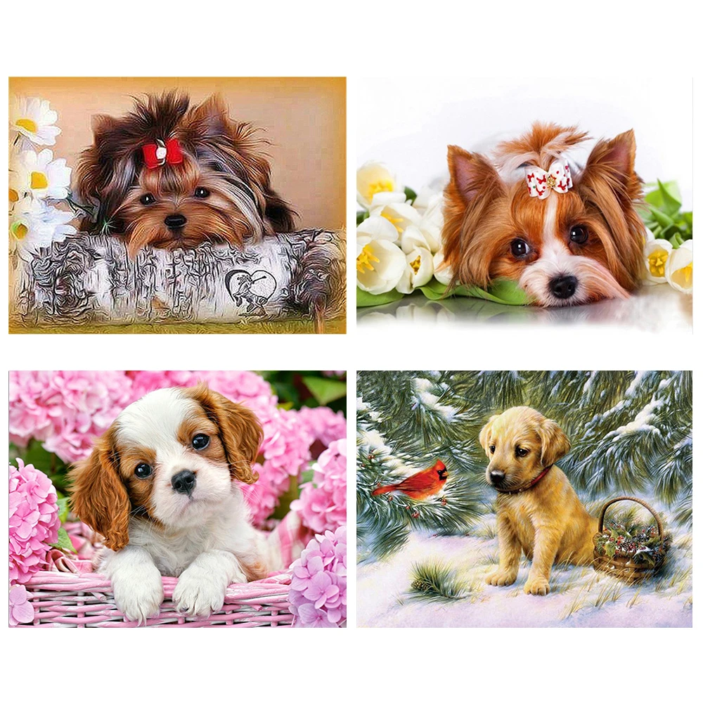 5D DIY New Diamond Painting Dog Full Square Round Rhinestone Kit