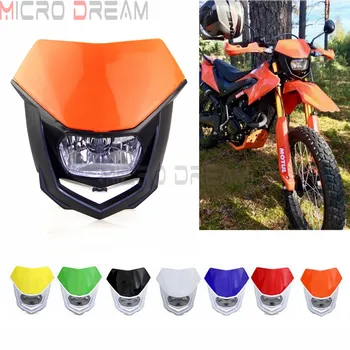 

Dirt Bike Dual Sport Enduro Motocross Headlight Fairing for Yamaha YZ XT WR TTR KTM EXC Six Days TPI Orange H4 12V 35w Headlamp