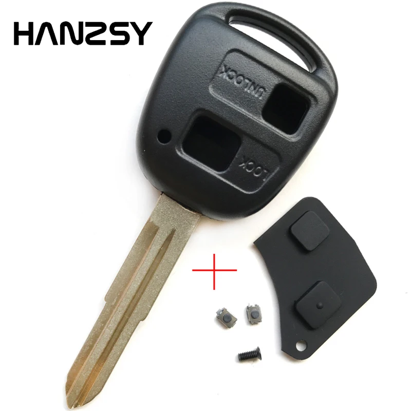 

2 Button Car Key Cover Fob For Toyota Yaris Corolla Tarago Camry Prado Remote Key Shell Case +Rubber Button Pad +Switch +Blade