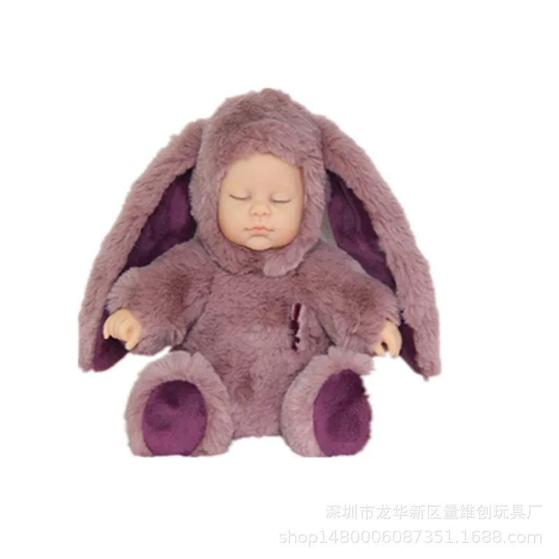 25cm silicone doll reborn baby doll 17 inch sleeping baby doll reborn babies rabbit pink white Christmas Gift for children kids
