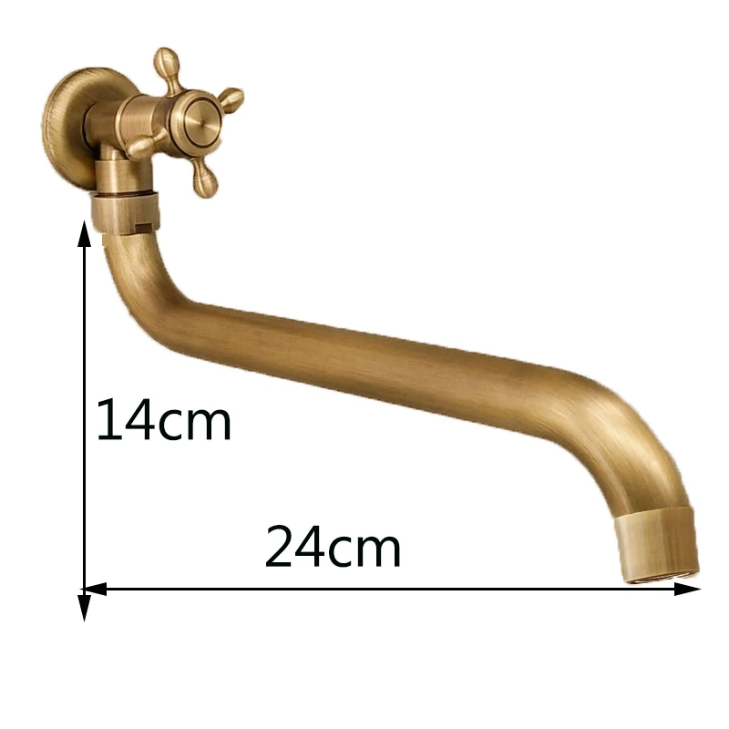 25CM/22CM Longer Faucet Spout Bath Faucet Shower Single Cold Mop Antique Brushed Solid Brass bathroom faucet water tap faucet