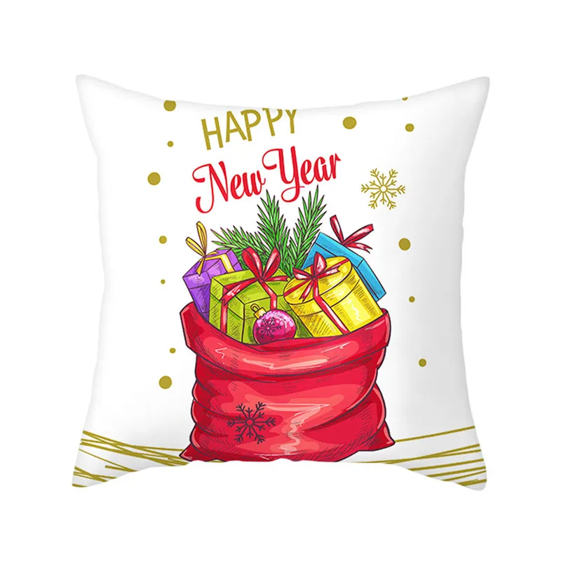 PC11857 Fuwatacchi Christmas Pillow Cover Deer Sock Cushion Cover Santa Claus Decorative Pillow Covers For Sofa Home Throw Pillowcases - Цвет: PC11857