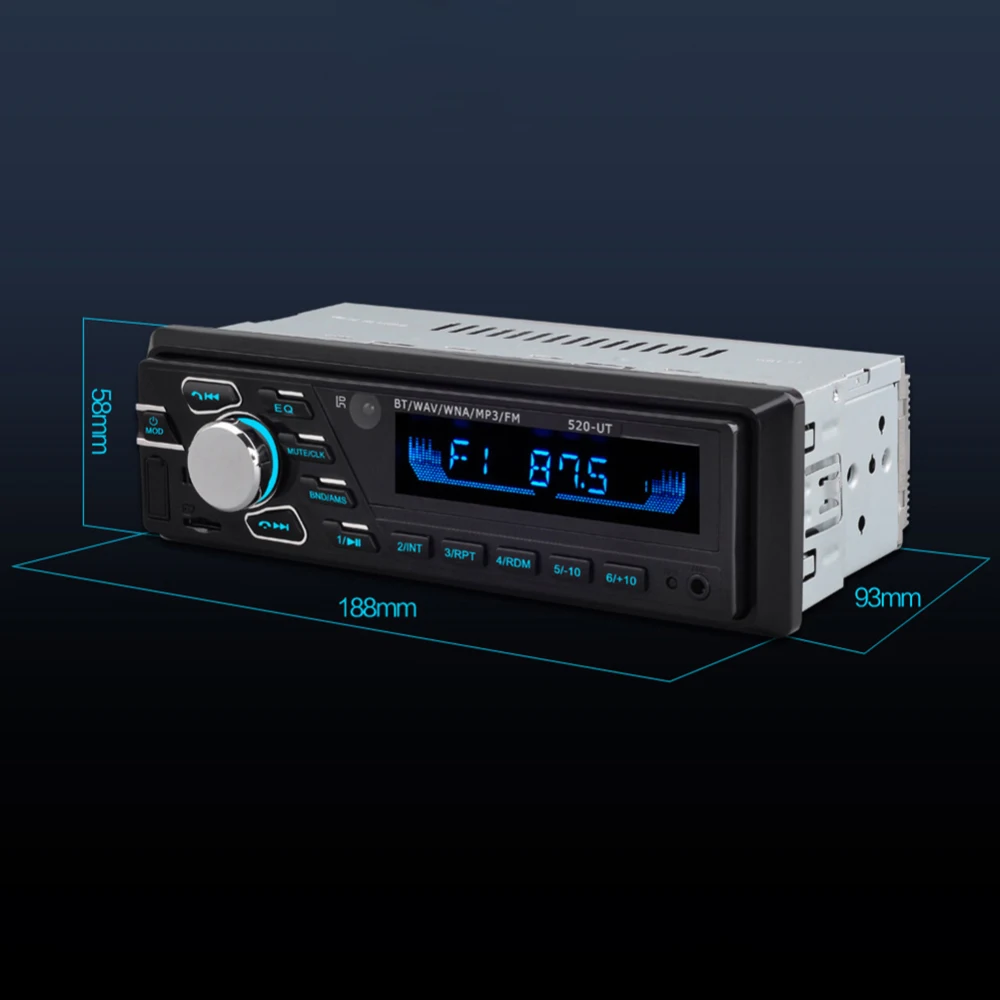 Bluetooth автомобильное радио для машины стерео радио Fm Aux вход приемник Sd Usb Jsd-520 12 В в-тире 1 Din автомобильный Mp3 мультимедийный плеер
