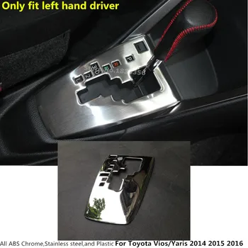 

For Toyota Vios/Yaris/sedan 2014 2015 car stick stainless steel inner middle front Shift Stall Paddles cup lamp frame trim 1pcs