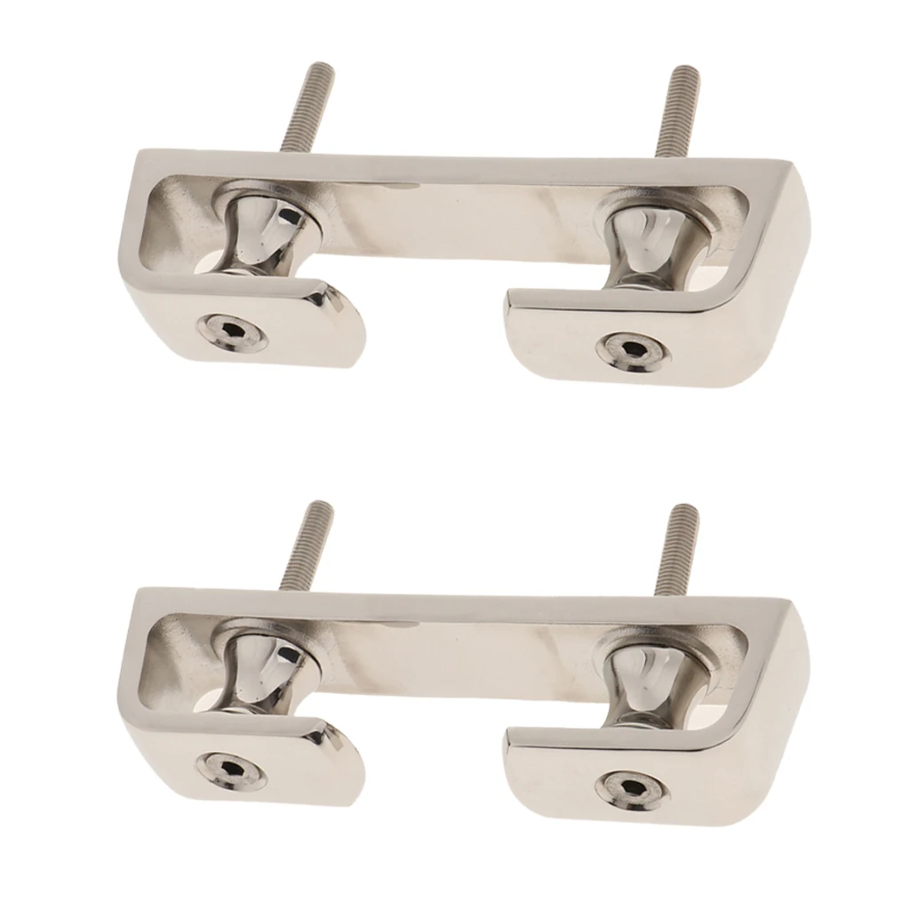 

2X 8 inch Polished Stainless Angled Bow Chocks with Screws, Heavy Duty & Durable