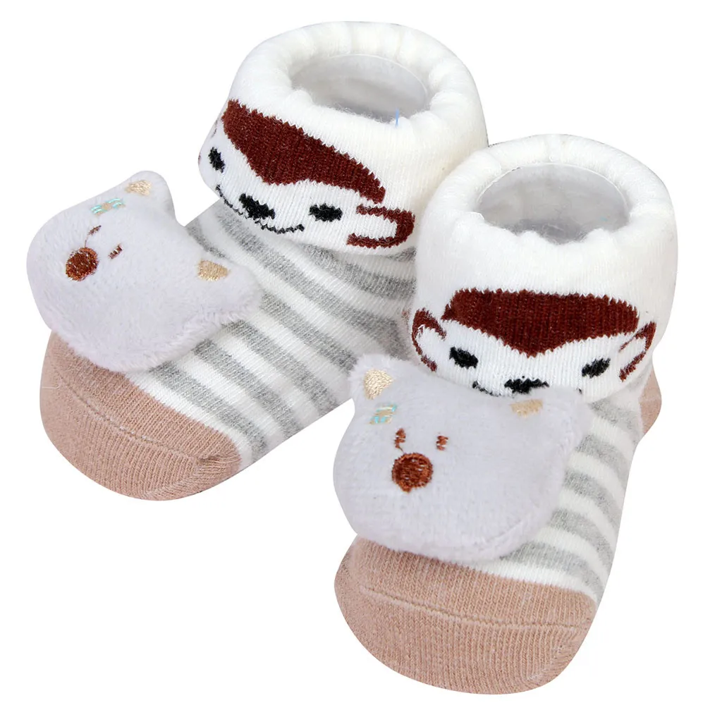 Носки для малышей Новинка, носки-тапочки для новорожденных мальчиков и девочек с мультяшными глазами нескользящие носки для малышей Зимние носки для малышей