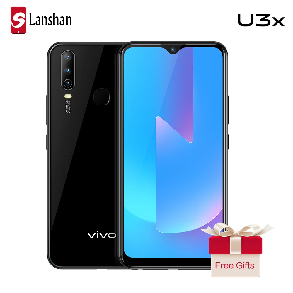 Мобильный телефон vivo U3x Snapdragon 665 Celular Android9 Восьмиядерный 5000 мАч Быстрая зарядка двойная SIM 6,5" 3 камеры телефон