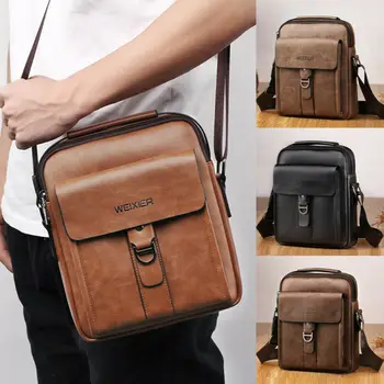 

2019 Newest Hot Men's Leather Bag Vintage Shoulder Cross Body Handbag Tote Messenger Bag Satchel Man Business Zipper Handbags