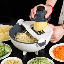 Защитный Многофункциональный ручной слайсер Бытовая терка для овощей и фруктов с дренажной корзиной из нержавеющей стали Овощечистка кухонный инструмент