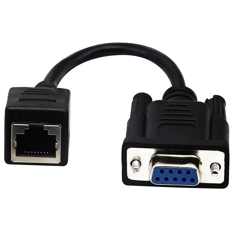 RJ45 для RS232 кабель, DB9 9-контактный последовательный Порты и разъёмы женский и мужской к RJ45 женский Cat5/6 Ethernet LAN консоли(18 см/7 дюймов) 2 шт. в упаковке