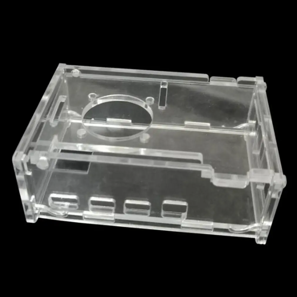 Для Raspberry Pi 3 акриловый корпус Прозрачная коробка корпус+ вентилятор процессора+ 3 шт. алюминиевый радиатор для Raspberry Pi 3 Model B Plus