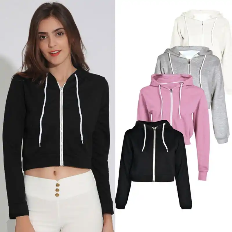 ladies long zip up hoodie