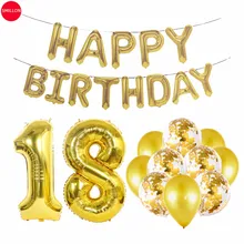 25 шт. 18-й Золотой Серебряный Розовый Золотой шар с днем рождения воздушный шар из фольги на день рождения балоны 40 дюймов воздушные шары для украшения вечеринок
