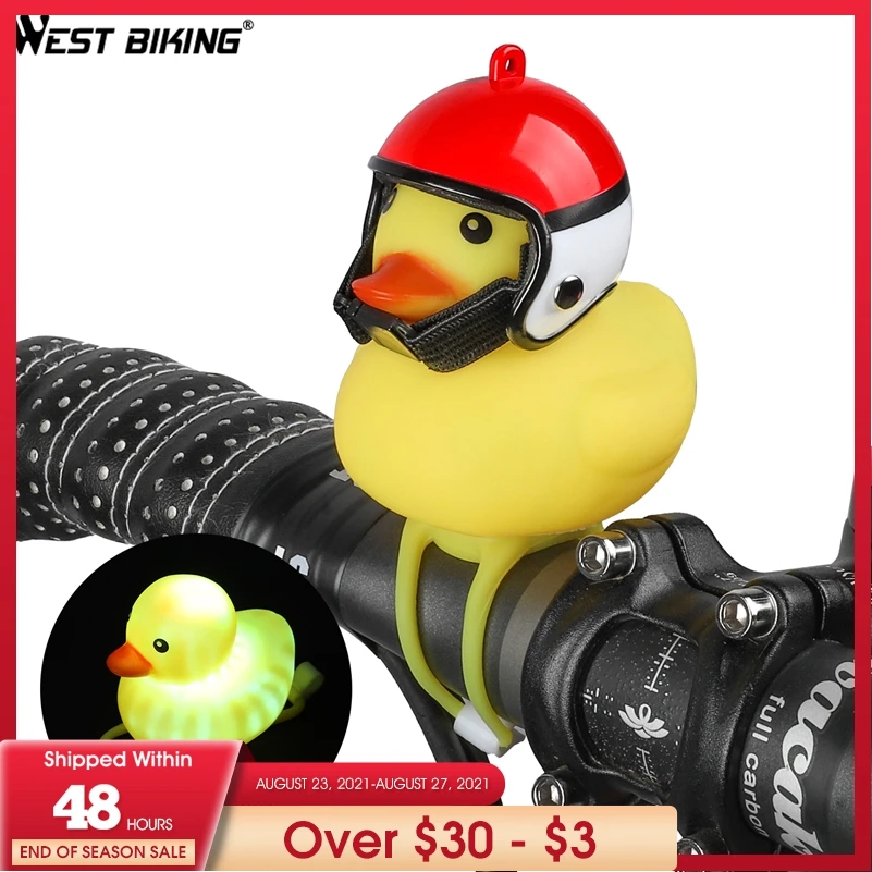 Cute Bike Bell Waterproof Silica Gel Cartoon Duck Light with ...
