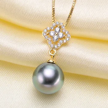 

Silvery Pearl Pendant Accessories DIY Jewelry S925 Sterling Silver Pendant Jewelry Making For Women Vintage Fashion