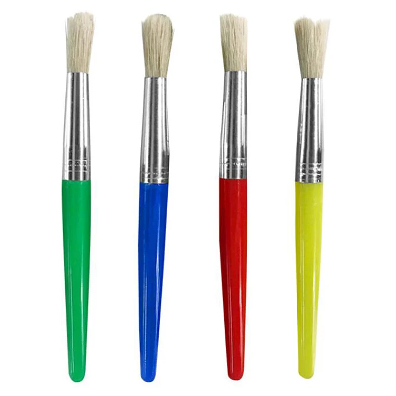 Paint Brush For Children Oil Watercolor Painting Candy Color Plastic Handel Bristel Brushes Gouache Drawing Art Supply | Дом и сад