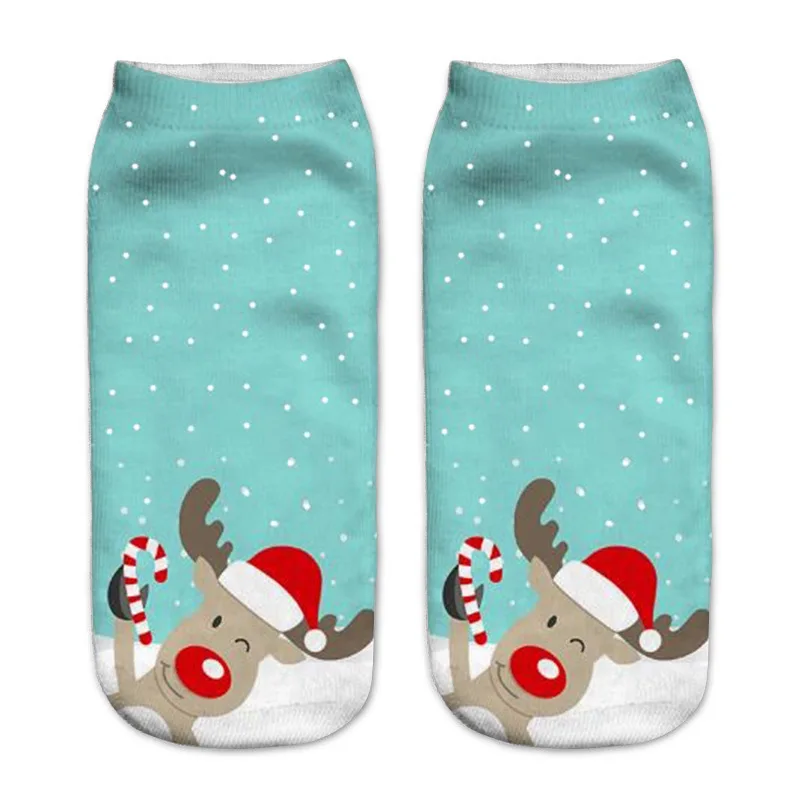 1 пара женских носков высокого качества забавные рождественские носки с объемным рисунком Необычные милые удобные носки до щиколотки с необычным принтом - Цвет: A124 1pair