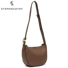 

SC Brand Original Design Women Genuine Leather Shoulder Bags Luxury Buckle Wide Strap Crossbody Handbag Female Casual Hobo Purse
