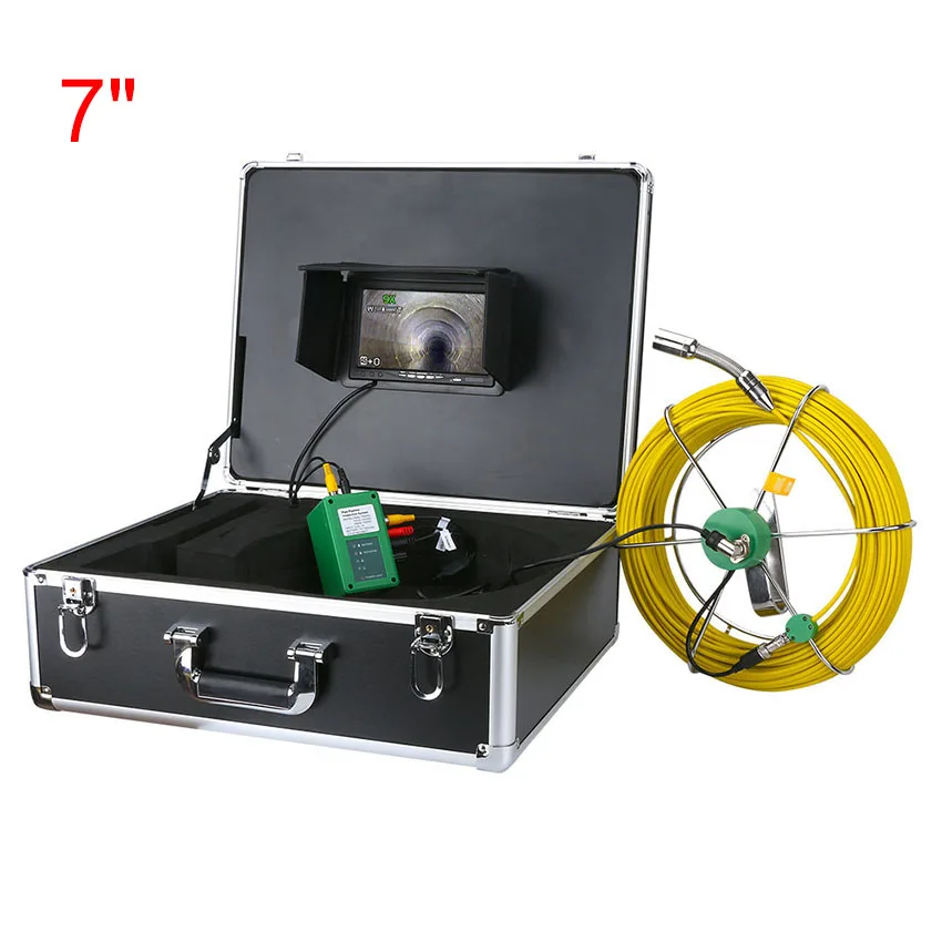

7” 20M/30M/40M/50M Pipe Inspection Video Camera 22MM HD Camera Lens Drain Sewer Pipeline Industrial Endoscope Inspection System