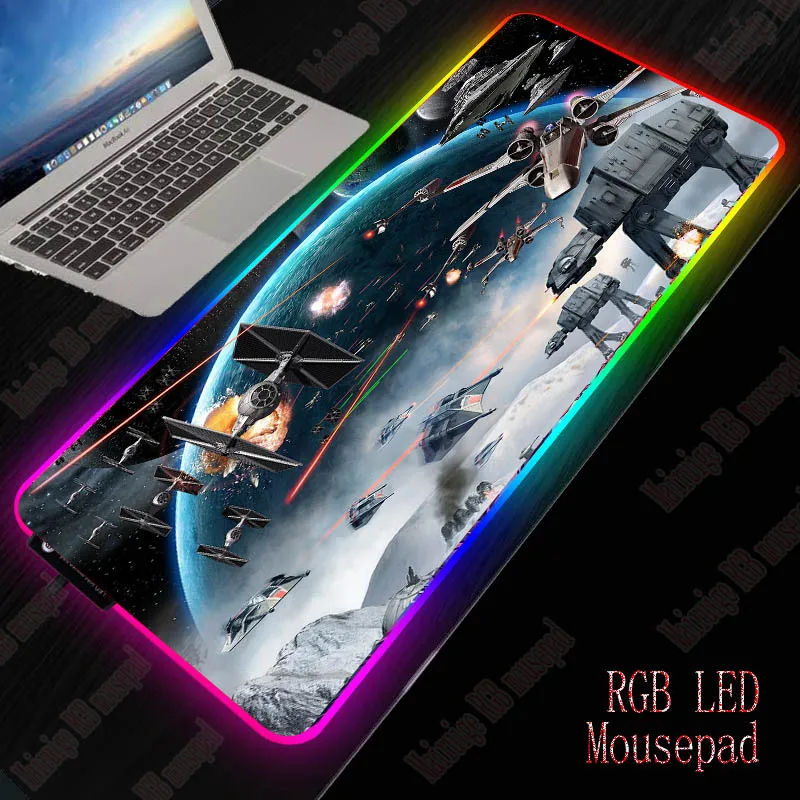 XGZ Звездные войны RGB игровой большой коврик для мыши геймер Led компьютерный коврик большой коврик с подсветкой ковер для клавиатуры стол