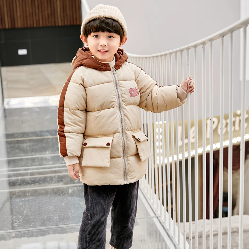 Children girls cotton boys child new long style boys girls down coat Baby outwear
