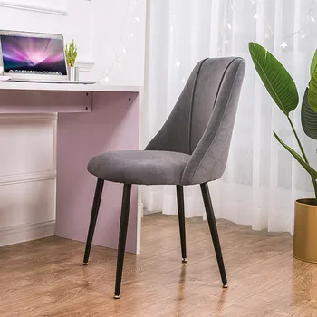 

Modern Simple Chair Backrest Dining Chair Home Modern Iron Customized Fashion Living Room Chair Restaurant Chair Fabric Chairs