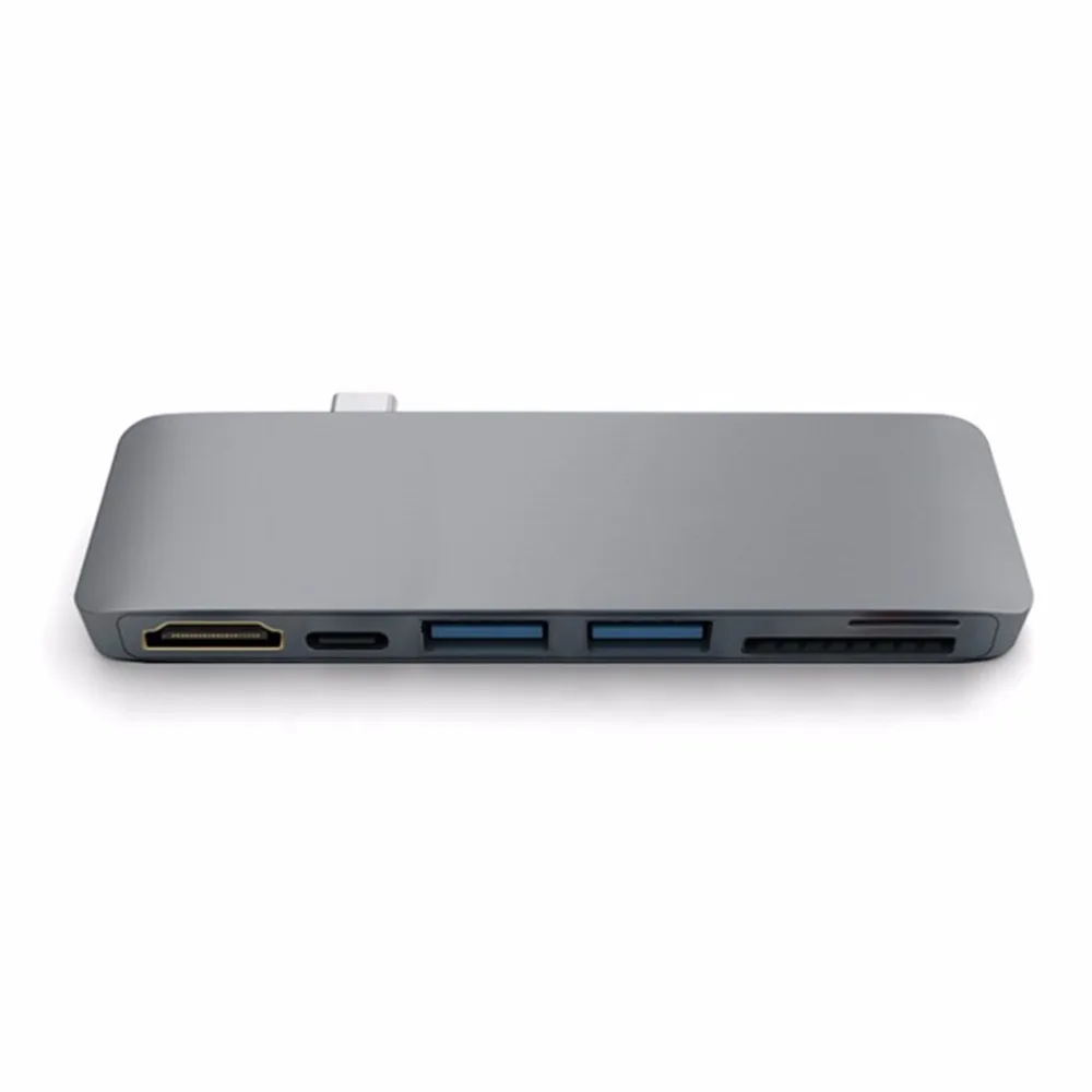 Высокопроизводительный ультра-тонкий портативный type-C-HDMI концентратор PD-power с безопасным цифровым/TF кард-ридером для ноутбука Macbook