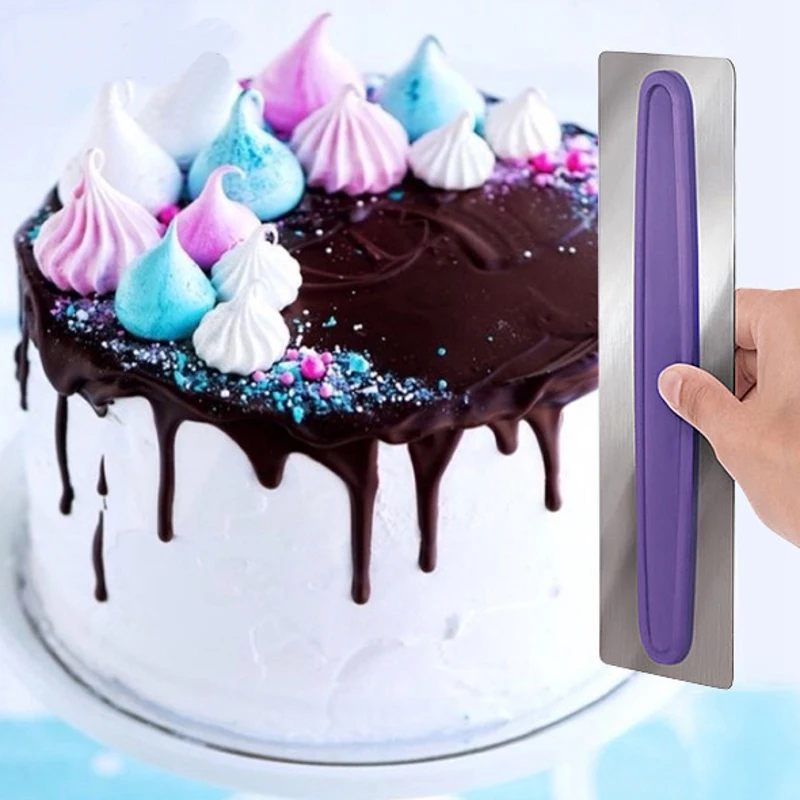  Feihuan 1pcs Plastic Steel Cake Decorating Spatulas Cake Scrapers Pastry Cutter Bakeware Home Cake 