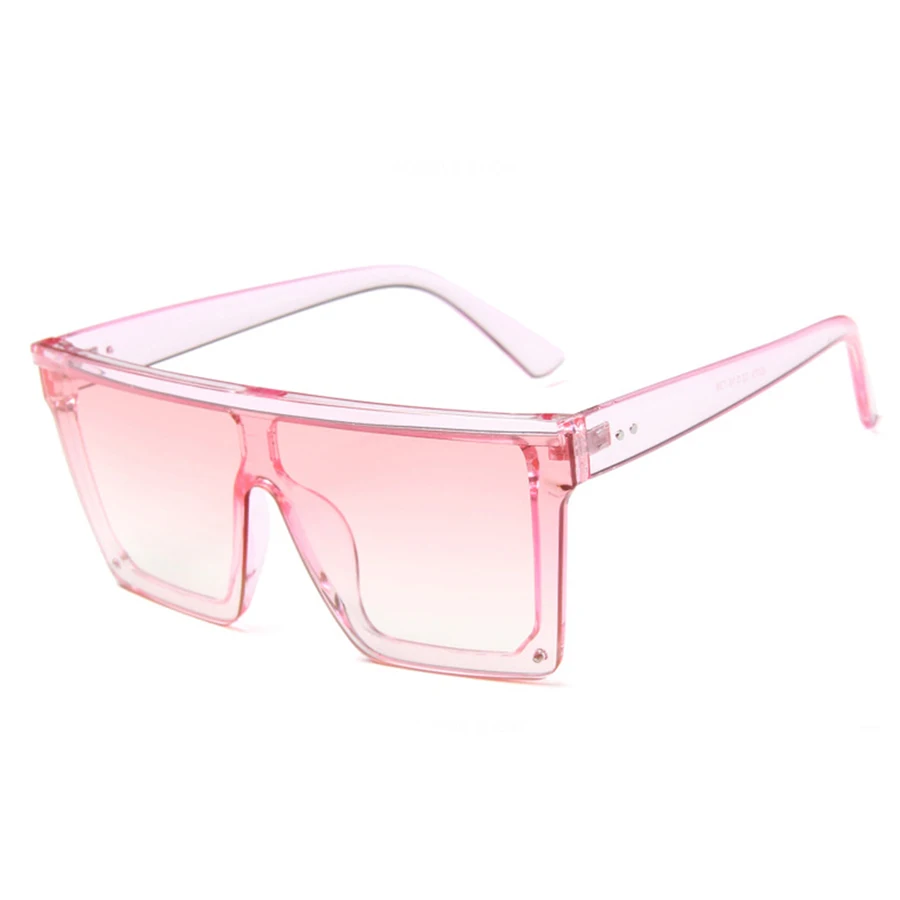 11 sunglasses Солнцезащитные очки больших размеров, Женская квадратная большая рама, плоский верх, заклепки, градиентные линзы, солнцезащитные очки для женщин и мужчин, винтажные зеркальные Оттенки UV400 - Цвет линз: 11 sunglasses