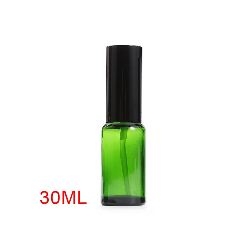 30ML Green 1 шт. путешествия Стекло янтарные бутылки многоразового масла порожних контейнеров парфюмный распылитель янтарные бутылки горшок лосьон для лица распылитель 15/20/30/50 мл - Цвет: 30ML Green