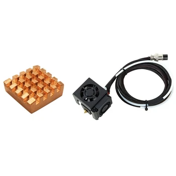 

1Pcs Pure Copper Cooler Radiator Chip Heat Sink Copper & 1Pcs 3D Printer Accessories Extruder Hot End Nozzle Kit