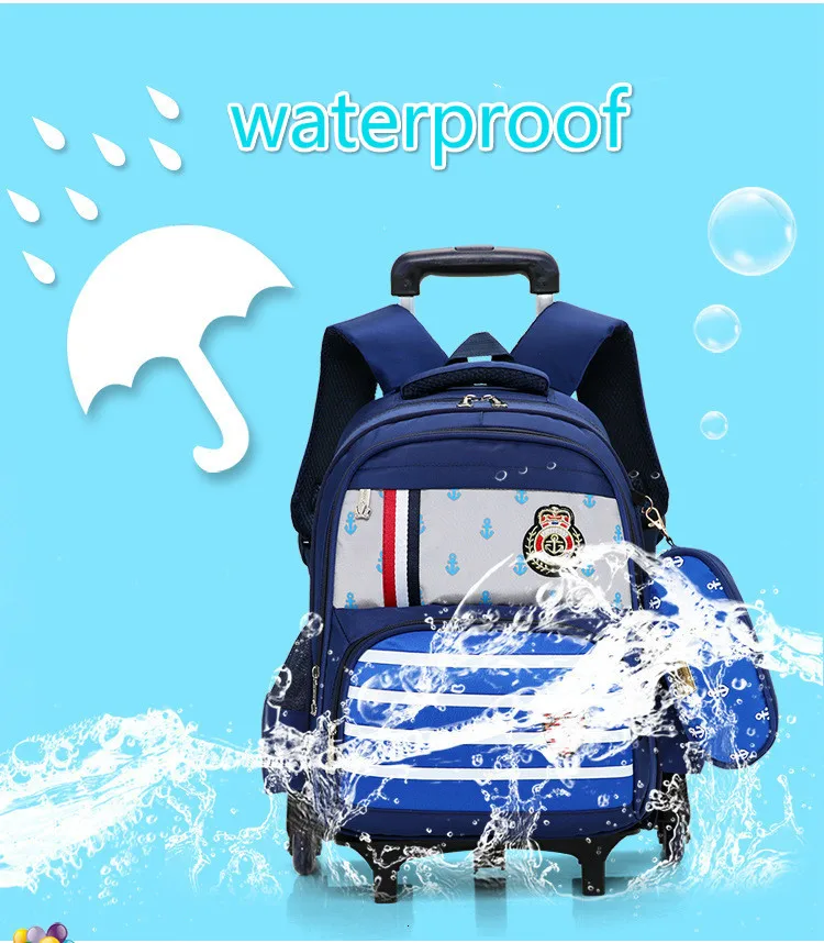 Grils Children Trolley school Backpack School Bags Removable Wheeled Bags Nylon Orthopedic Backpacks for teenagers boys Mochila