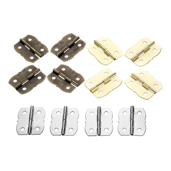 

DRELD 10Pcs Metal Furniture Hinges Cabinet Drawer Door Hinge 4 Holes Butterfly Decorative Hinges For Jewelry Box 30*25mm