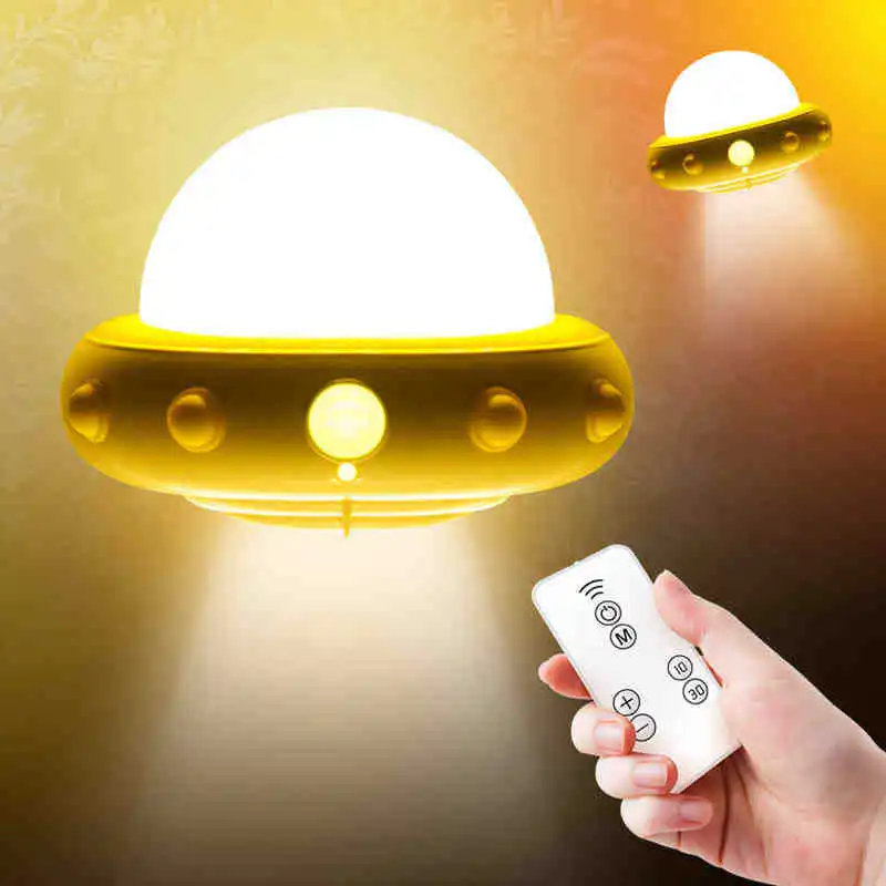 Onefire Creative UFO Infrared Sensor Lamp Charging Bedside Feeding Bedroom Lamp Remote Control Small Night Lamp Intelligent Lamp