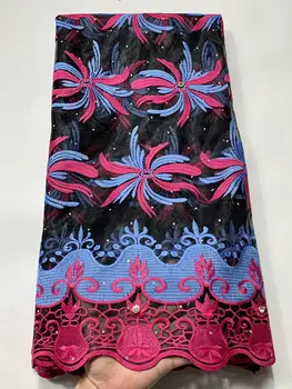 

high quality lace fabric with stones african net french laces 5yards african fabric wholesale 2019 african lace fabric