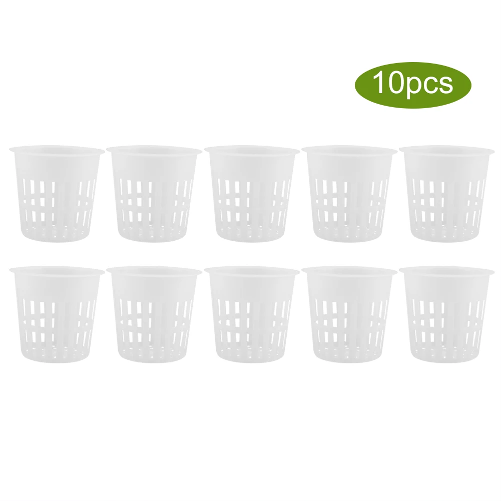 

10pcs Plastic Hydroponic Baskets Durable Non-Toxic Mesh Pot Net Cup For Garden Balcony Planting Aeroponic Planting Grow