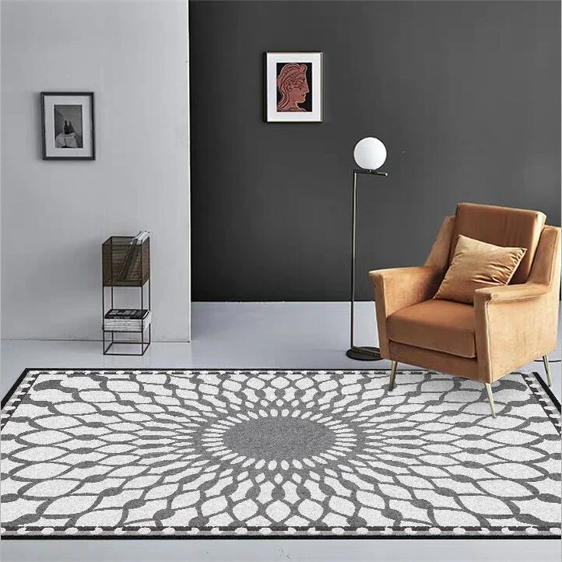 

Nordic Simple Tapete Geometric Carpet and Rug For Living Room Bedroom Area Rugs Gray White Sofa Table Chair Anti-Slip Floor Mat